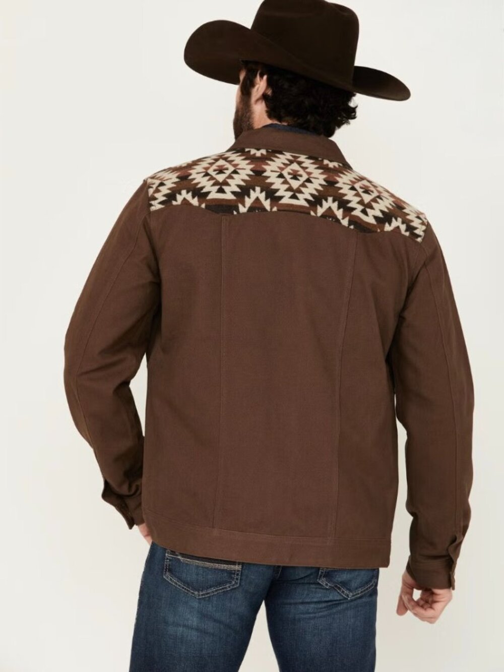 Cody James Western Jacket Brown Southwestern Canvas Chore Trucker XL - Picture 3 of 12
